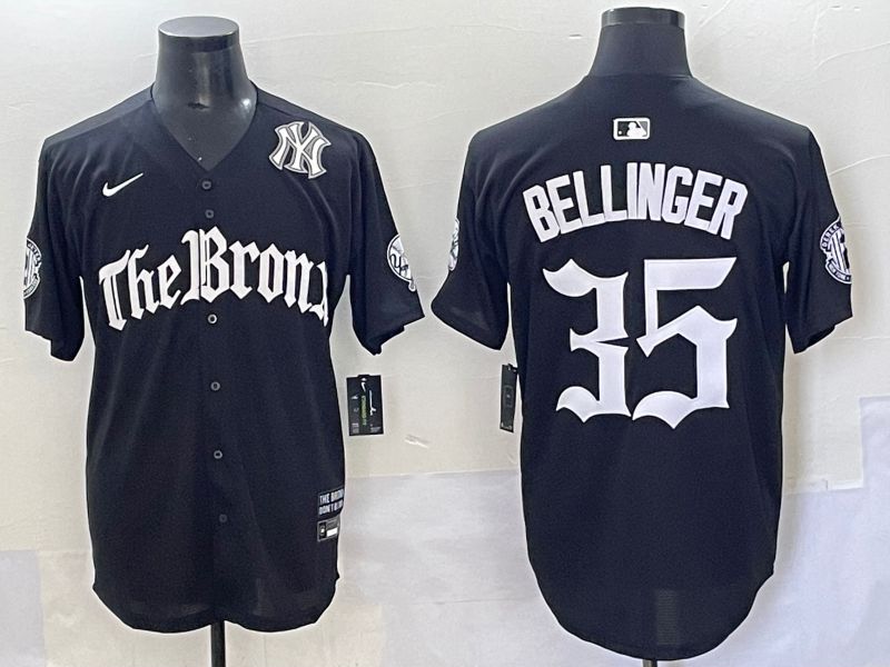 Men 2025 New York Yankees #35 Bellinger Black Five generations Joint Name Nike MLB Jersey style 8